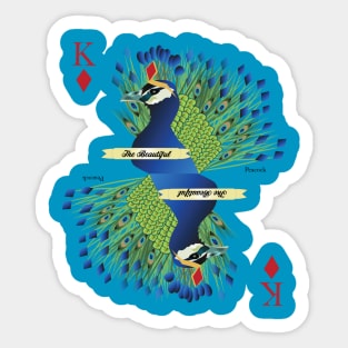 Peacock King of Diamonds Sticker